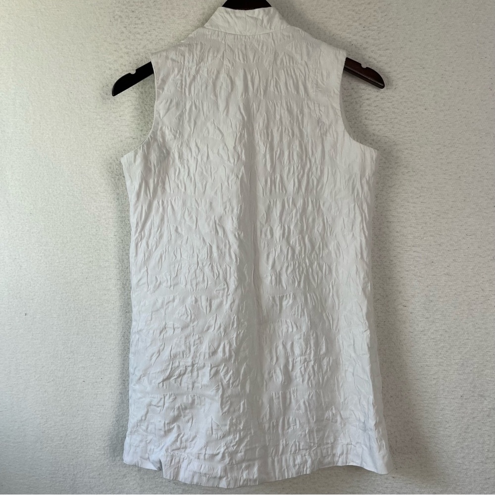Gabar New York Vintage white vest women’s S or XS long line floral textured vest - Picture 9 of 16